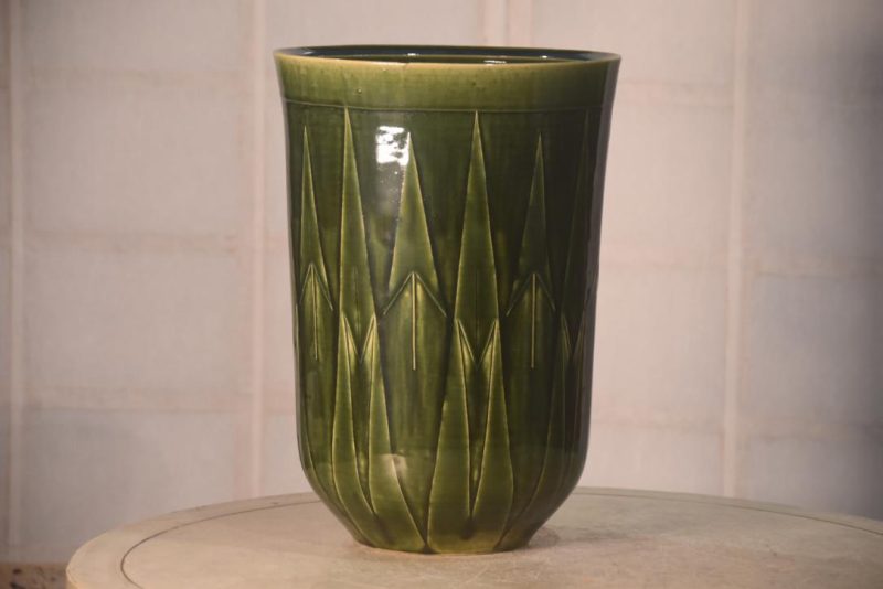 Art Deco Style Oribe Vase with a Kintsuji Repair Height:325mm - Image 13