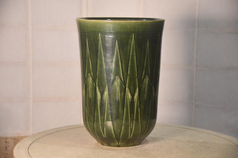 Art Deco Style Oribe Vase with a Kintsuji Repair Height:325mm - Image 10