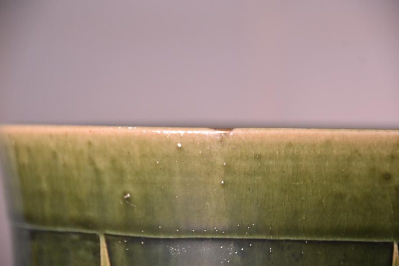 Art Deco Style Oribe Vase with a Kintsuji Repair Height:325mm - Image 5
