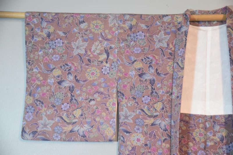 Dusty Mauve Bouquet Japanese Vintage Haori Jacket - Image 4