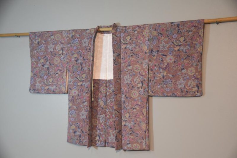 Dusty Mauve Bouquet Japanese Vintage Haori Jacket - Image 5