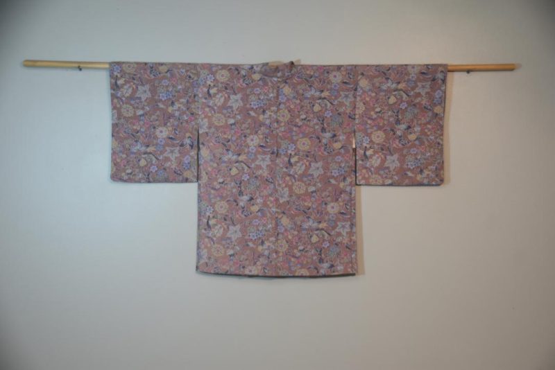 Dusty Mauve Bouquet Japanese Vintage Haori Jacket - Image 6