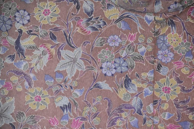 Dusty Mauve Bouquet Japanese Vintage Haori Jacket - Image 3