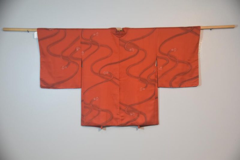 Swirling Red Rope Japanese Vintage Haori Jacket - Image 4