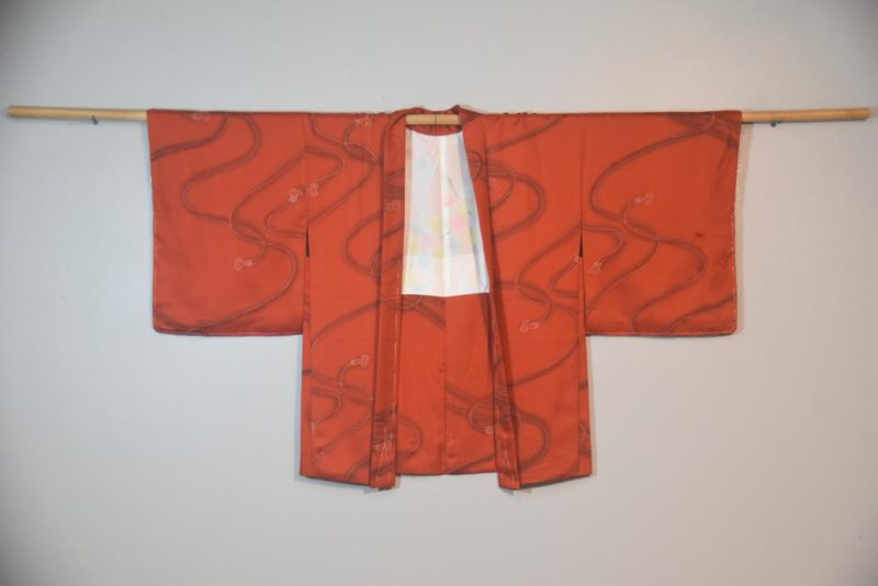 Swirling Red Rope Japanese Vintage Haori Jacket