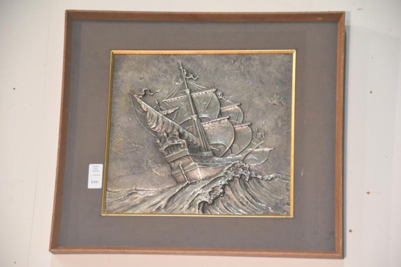 Black Ship Silver Panel Art Width:650mm