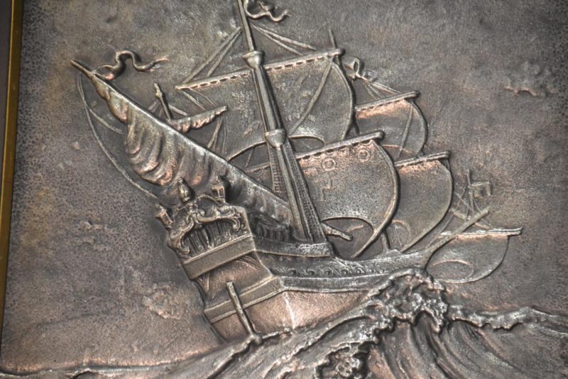 Black Ship Silver Panel Art Width:650mm - Image 4