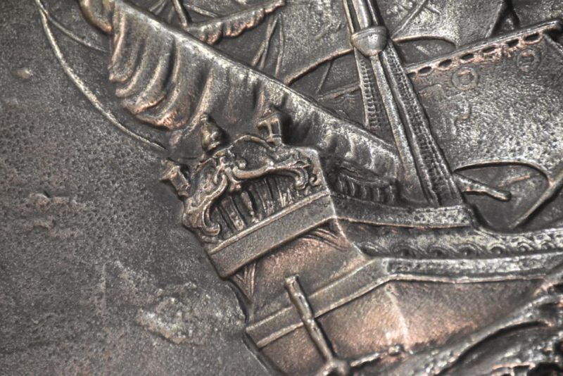 Black Ship Silver Panel Art Width:650mm - Image 2