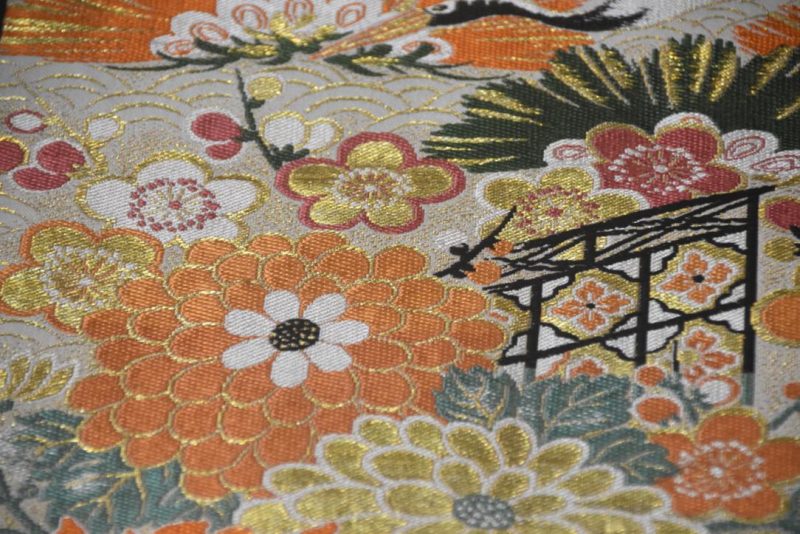 Crane and Cherry Blossoms Brocade Obi Sash Table Runner Length:4000mm - Image 7
