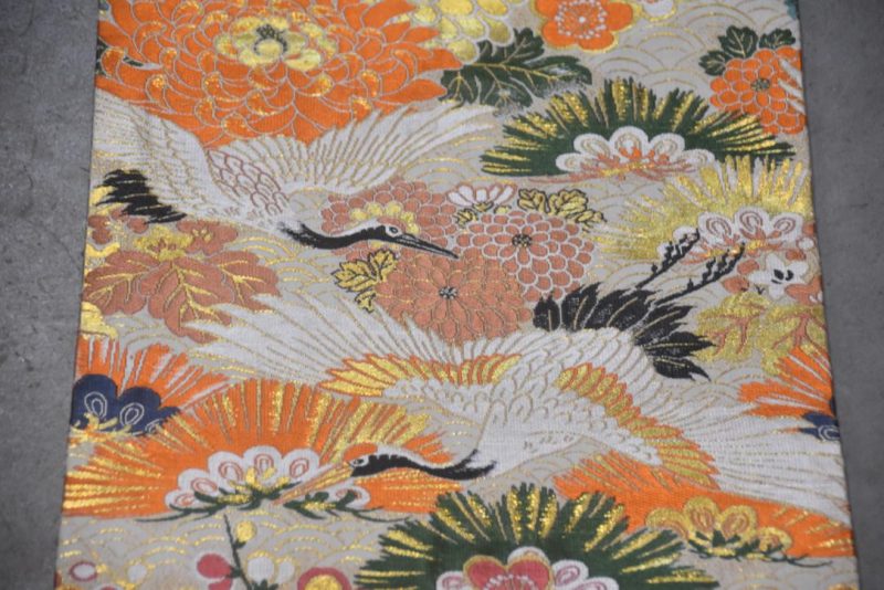 Crane and Cherry Blossoms Brocade Obi Sash Table Runner Length:4000mm - Image 3