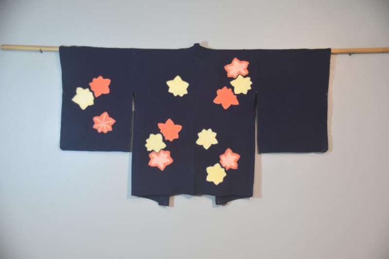 Maples on Navy Blue Japanese Vintage Haori Jacket