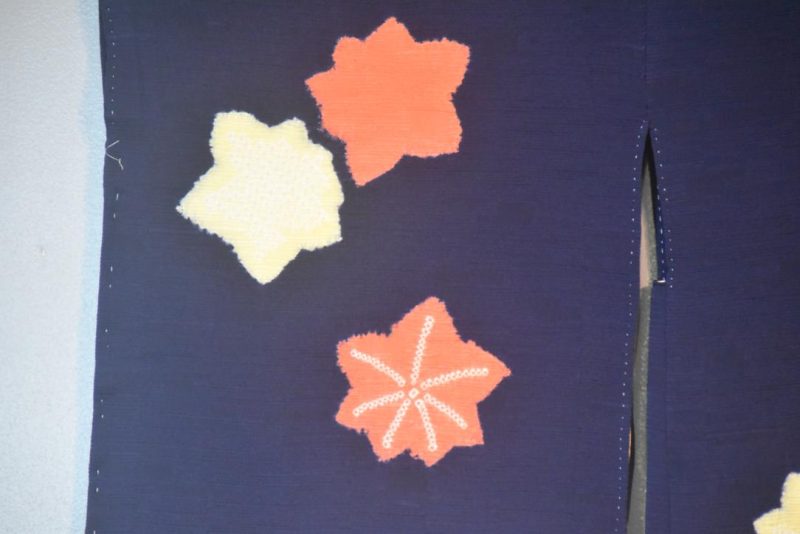 Maples on Navy Blue Japanese Vintage Haori Jacket - Image 6