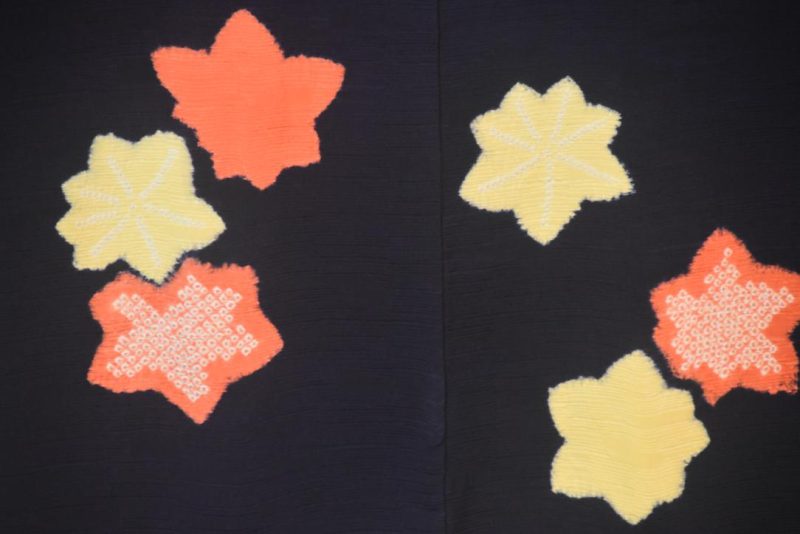 Maples on Navy Blue Japanese Vintage Haori Jacket - Image 2