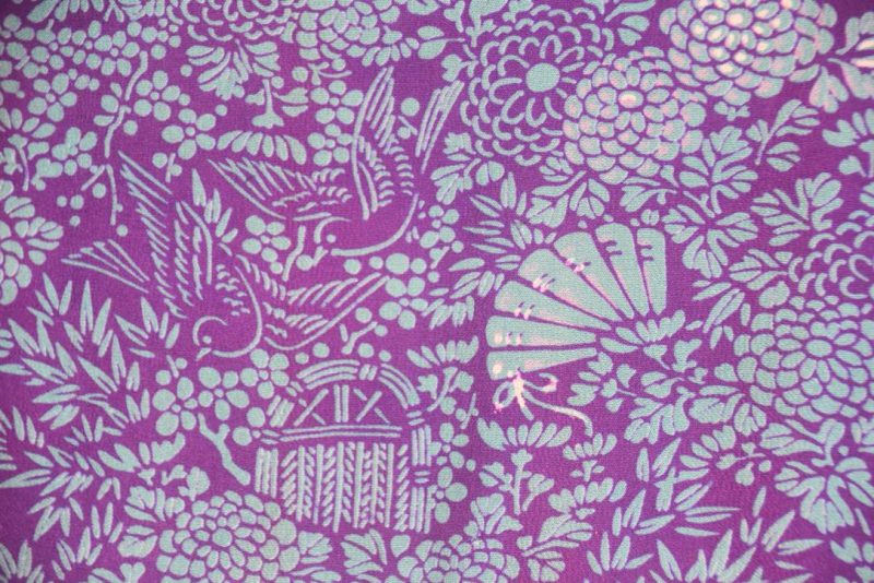 Purple and Blue Japanese Vintage Haori Jacket - Image 6