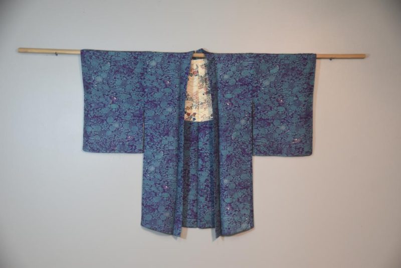 Purple and Blue Japanese Vintage Haori Jacket - Image 4
