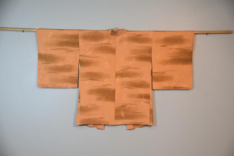 Warm Wood Colour Silk Japanese Vintage Haori Jacket