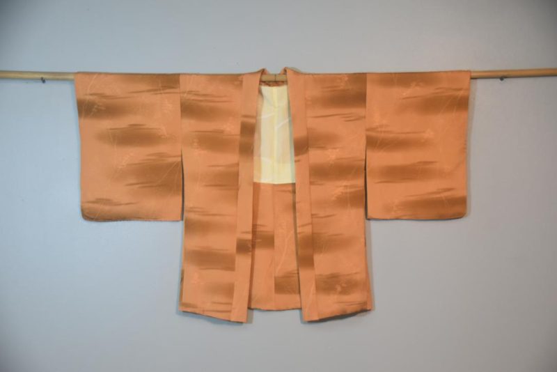 Warm Wood Colour Silk Japanese Vintage Haori Jacket - Image 5