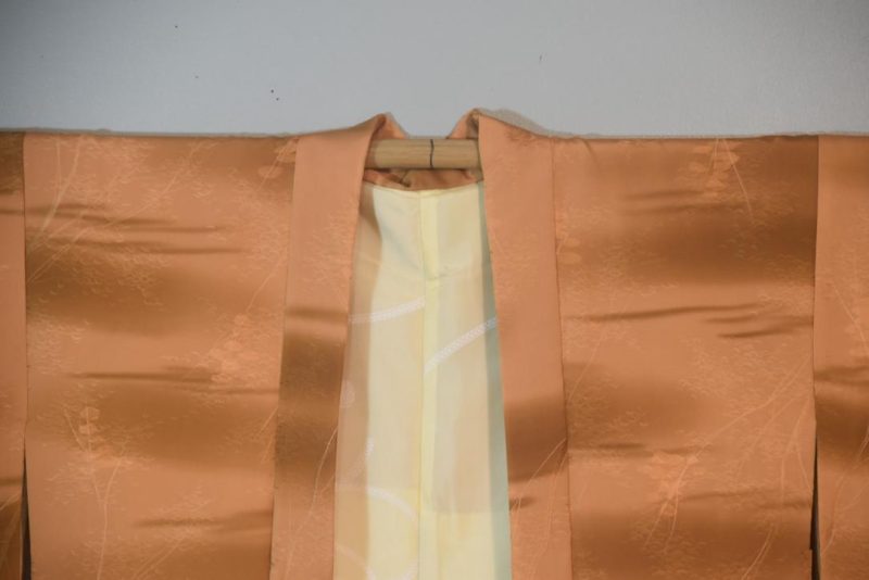 Warm Wood Colour Silk Japanese Vintage Haori Jacket - Image 4