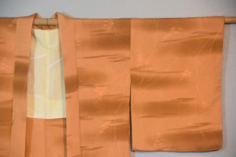 Warm Wood Colour Silk Japanese Vintage Haori Jacket - Image 3