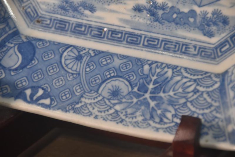 Japanese Blue and White Plate Width:275mm - Image 7