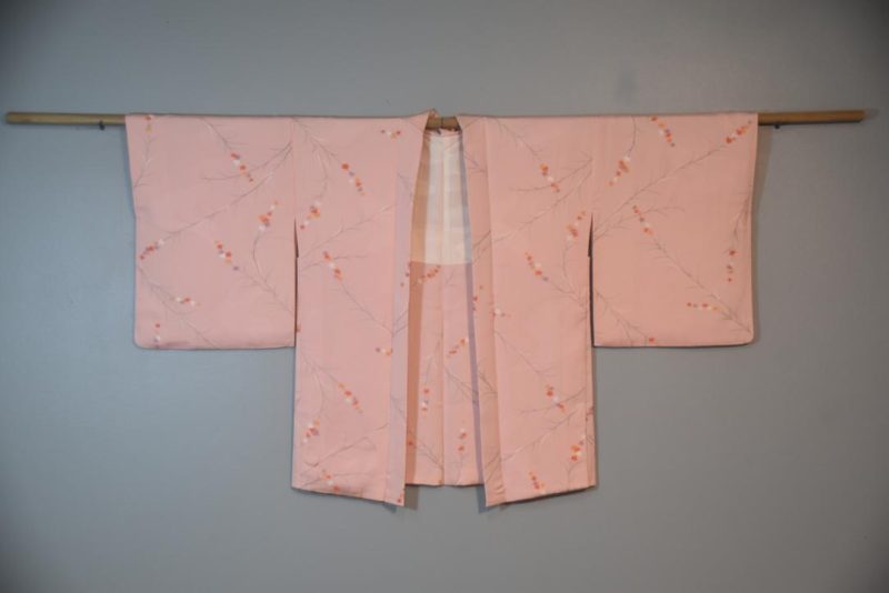 Peachy Pink Silk Japanese Vintage Haori Jacket - Image 6
