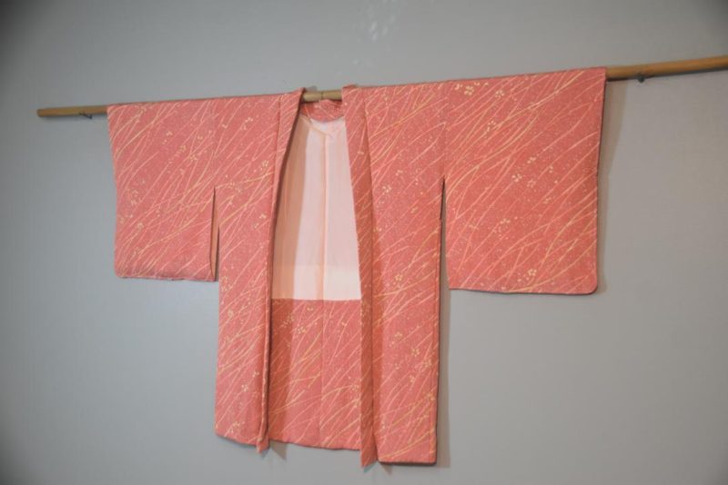 Pink & Lemon Sprinkles Silk Japanese Vintage Haori Jacket - Image 4