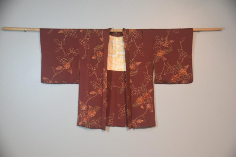 Red Wine Silk Japanese Vintage Haori Jacket