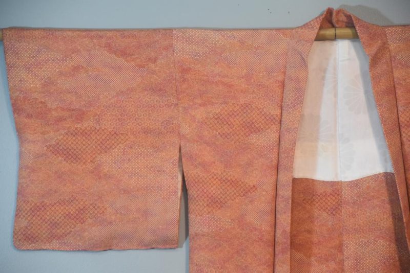 Clouds at Sunrise Vintage Japanese Silk Haori Jacket - Image 5