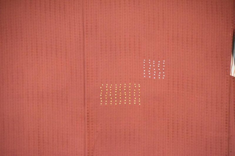 Russet Geometric  Vintage Japanese Silk Haori Jacket - Image 4