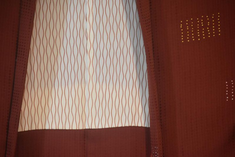 Russet Geometric  Vintage Japanese Silk Haori Jacket - Image 2