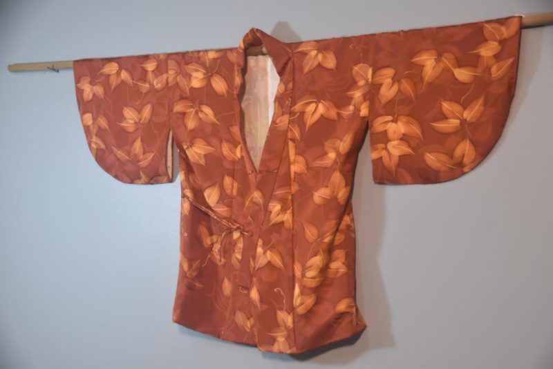 Rusty Orange Silk Japanese Vintage Haori Jacket - Image 4