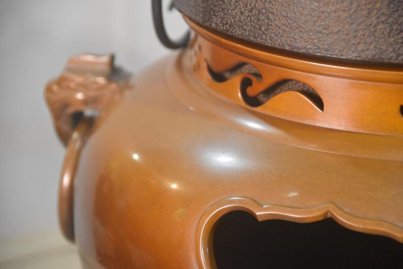 Cast Iron Chagama (Brazier and Kettle) Height:320mm - Image 2