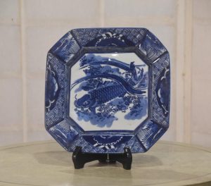 Japanese Blue and White Plate Width:260mm