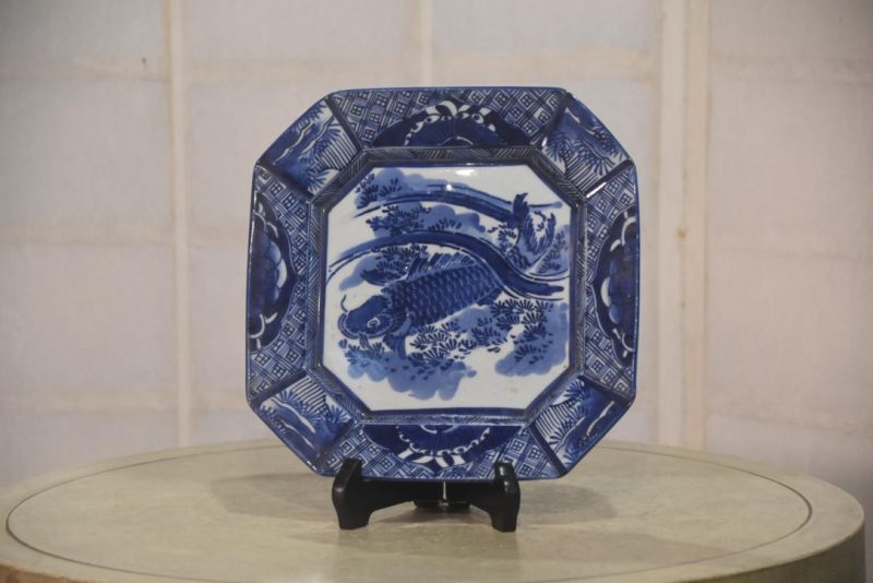 Japanese Blue and White Plate Width:260mm