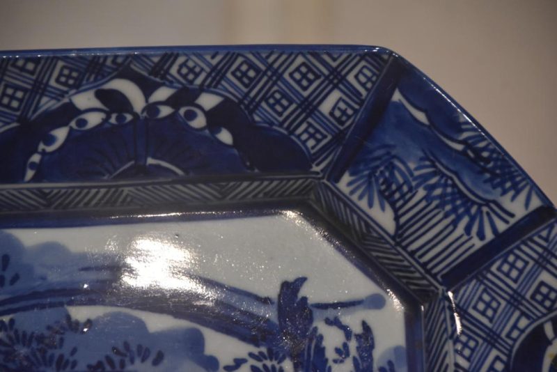 Japanese Blue and White Plate Width:260mm - Image 6