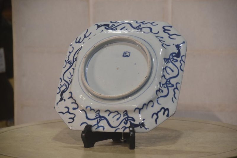 Japanese Blue and White Plate Width:260mm - Image 5