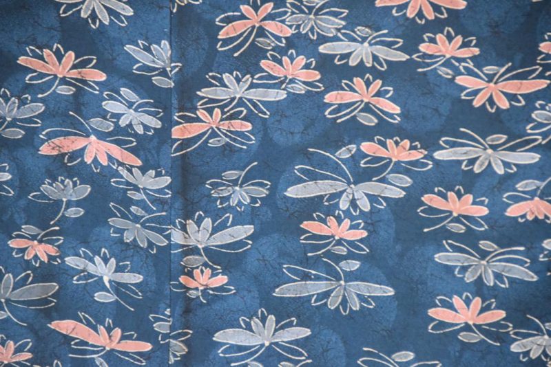 Teal Blue Lilypad Silk Vintage Haori - Image 2