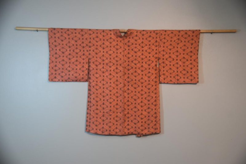 Salmon Jacquard Japanese Silk Vintage Haori - Image 3