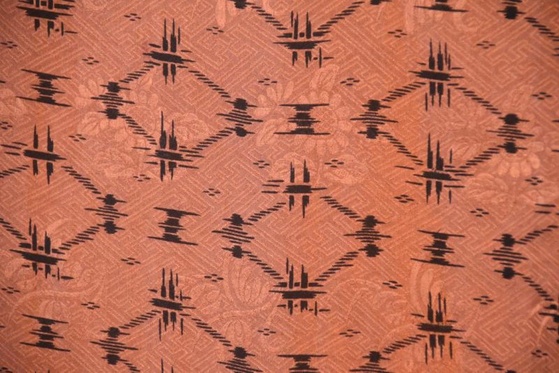 Salmon Jacquard Japanese Silk Vintage Haori - Image 2