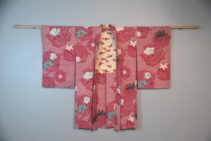 Flash of Pink Japanese Shibori Design Haori