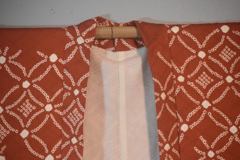 Rusty Caramel Silk Shibori Haori - Image 7