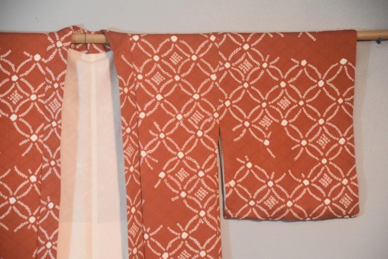 Rusty Caramel Silk Shibori Haori - Image 6
