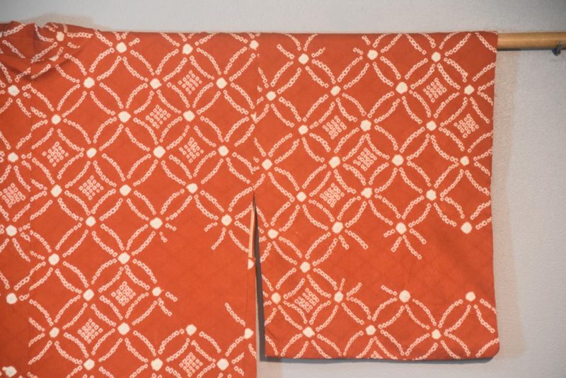 Rusty Caramel Silk Shibori Haori - Image 2