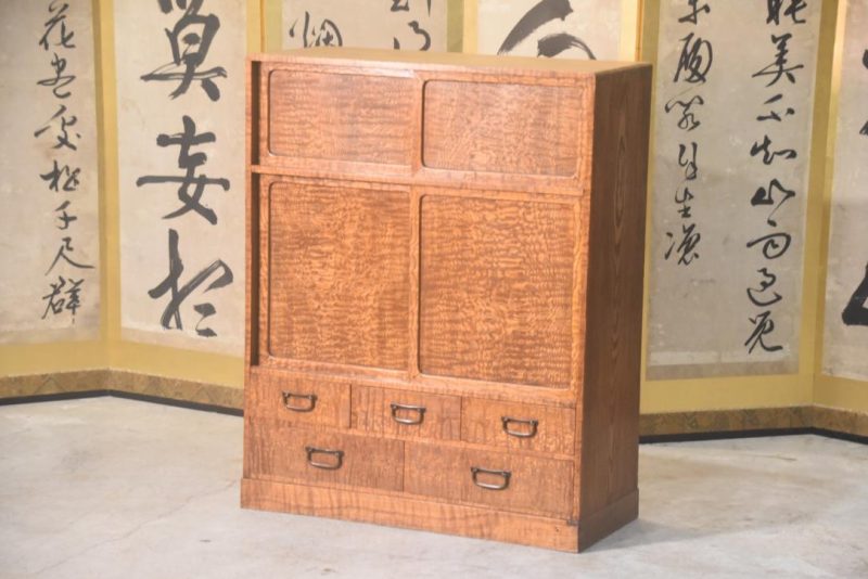 Burled Mulberry Chadansu Tea Utensil Chest Width:810mm