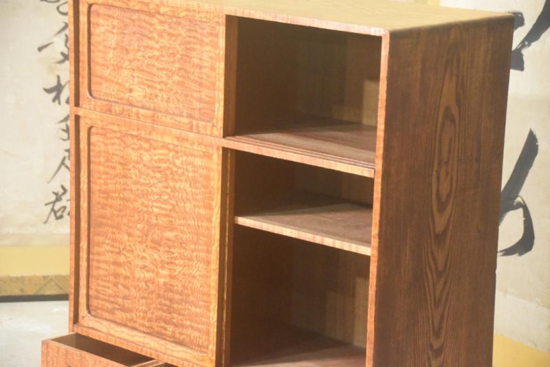 Burled Mulberry Chadansu Tea Utensil Chest Width:810mm - Image 8