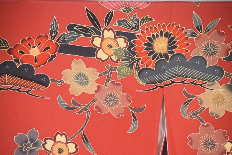 Sunset Blush Japanese Silk Furisode Kimono - Image 5