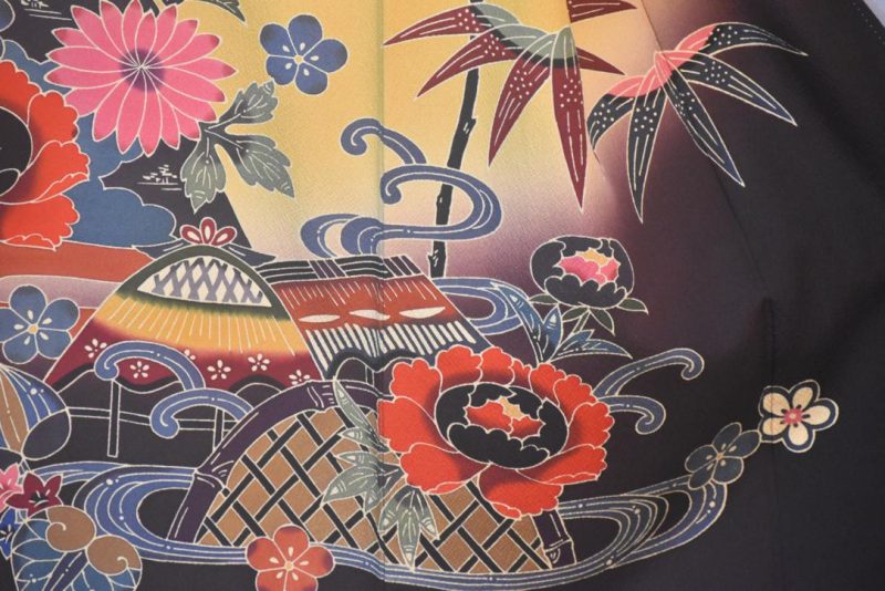 Sunset Blush Japanese Silk Furisode Kimono - Image 3