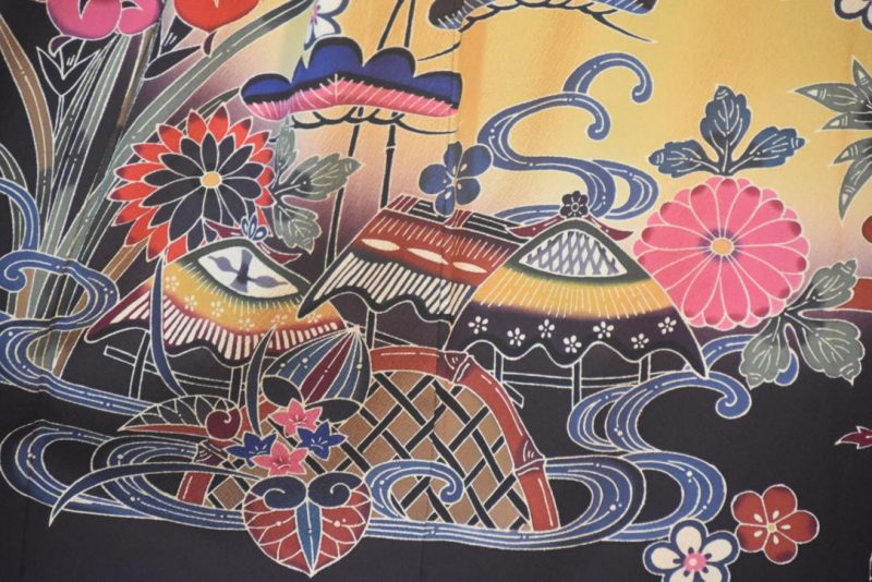 Sunset Blush Japanese Silk Furisode Kimono - Image 2