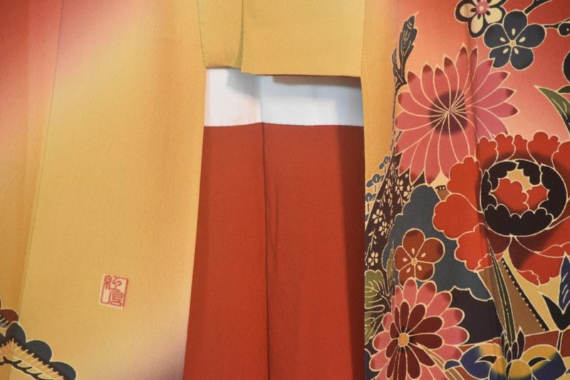 Sunset Blush Japanese Silk Furisode Kimono - Image 11