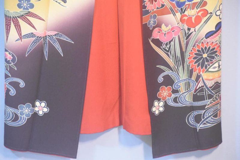 Sunset Blush Japanese Silk Furisode Kimono - Image 10